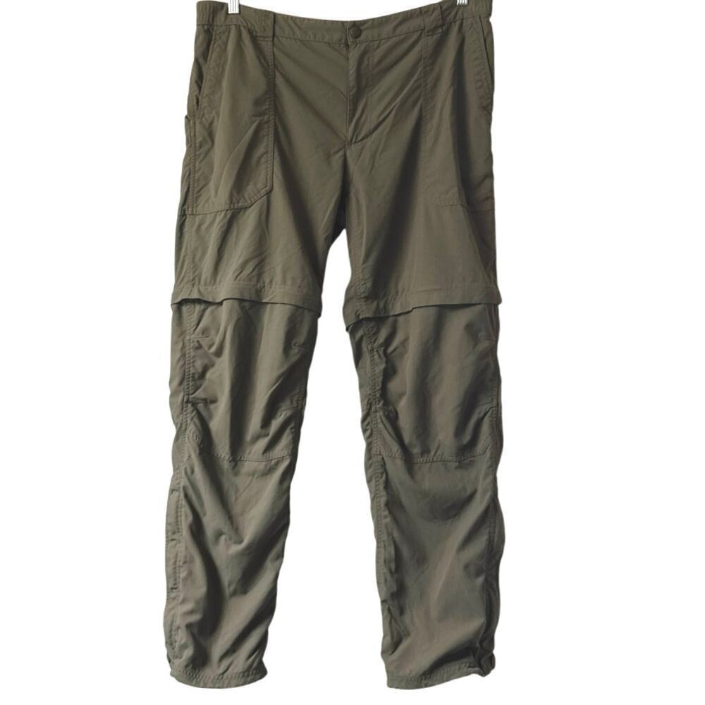 LL Bean Men s XL-Tall Zip Off Pants 100% Nylon Olive Green Pockets/Ankle Zips